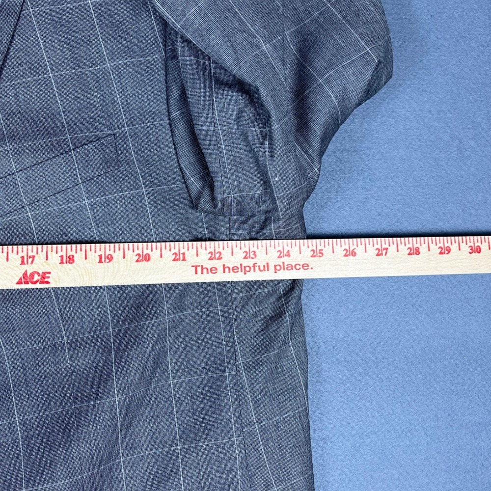 David Donahue Mens 48R Grey Windowpane 100% Wool Sport Coat Made in Canada - Picture 10 of 14
